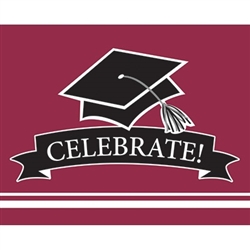These burgundy graduation invitations will co-ordinate with the graduate's school colors. 25 invitations with color matching envelopes are included in each package. Invitations measure 4 x 6.