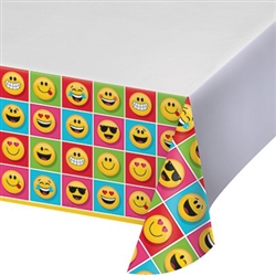 The Emojions Tablecover will keep your tabletops protected from spills and messes, while giving everybody something to LOL about. Each 54 x 102 plastic cover is printed with a multitude of colorful Emojion characters. One per pacakage.