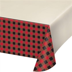 Add a little, OK, maybe plenty of red and black by decorating the tables with this Buffalo Plaid Tablecover! It's made of plastic and measures 54 inches by 102 inches. Just open the package, spread it out and cover your table! Comes one per package.