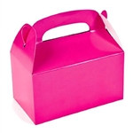 These Pink Treat Boxes are a great treat or favor container to hand out at your next party. Package will contain 12 solid color treat boxes in a bright pink color. After some simple assembly, the finished boxes measure 6 1/4" x 3 1/2" x 6".
