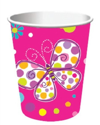 Butterfly Birthday Hot/Cold Cups (8/pkg)