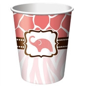 Pink Baby Safari Shower Hot/Cold Cups (8/pkg)