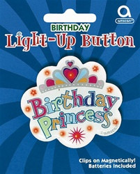 Birthday Princess Flashing Pin