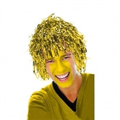 Gold Pom Pom Tinsel Wig