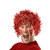 Red Pom Pom Tinsel Wig