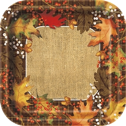 Our Rustic Autumn Leaves Dinner Plates are perfect for your fall party decor. These disposable plates feature beautiful, high quality construction featuring a fall color palette. They measures 8 3/4 inches with eight (8) per package