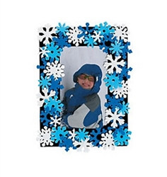 Foam Snowflake Photo Frame Magnet Craft Kit
