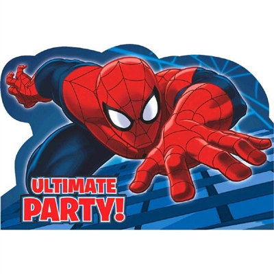 Spider-Man Party Invitations (8/pkg)