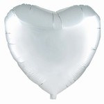 Silver Metallic Mylar Heart Balloon