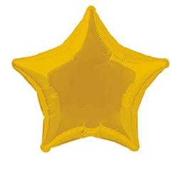This Gold Star Foil Balloon 20" is the perfect Hollywood or Awards Night party accessory. Adds a pop of gold color to proms, dances, and other school events.  One star shaped foil balloon per package.