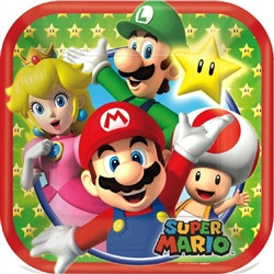 Super Mario Brothers Square Plates 7 inches