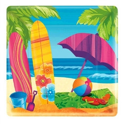 Surf's Up Square Dessert Plates (8 per package)