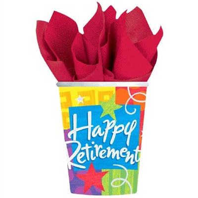 Happy Retirement Hot/Cold Cups (8/pkg)