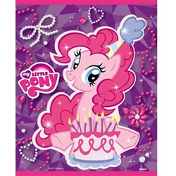 The My Little Pony Loot Bags are the perfect take-home gift for all of the party guests. Fill each bag with treats and party favors for your guests to enjoy long after the party ends. Each package includes eight plastic loot bags printed with Pinkie Pie.