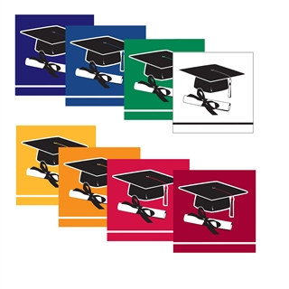 School Colors Graduation Beverage Napkins