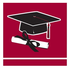 Burgundy Congrats Grad Beverage Napkins