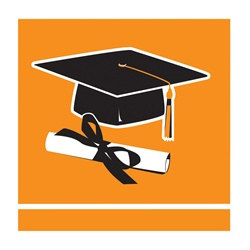 Orange Congrats Grad Beverage Napkins