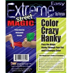 The Color Crazy Hanky will magically change color right before your eyes! You'll be the only one that knows the secret behind the  magic! Each package comes with a full set of instructions. Impress and amaze your friends! Ages 14 and up.