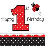 Ladybug 1st Birthday Lunch Napkins (16/pkg)