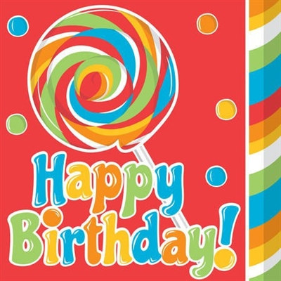 Sugar Rush Birthday Napkins (16/pkg)