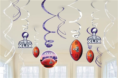 Super Bowl XLIX Swirl Decorations (6/pkg)