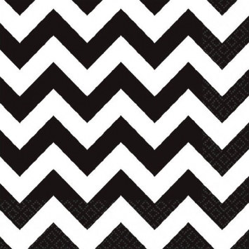 Black and White Chevron Beverage Napkins (36/pkg)