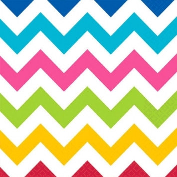 Multi-Color Chevron Lunch Napkins (36/pkg)