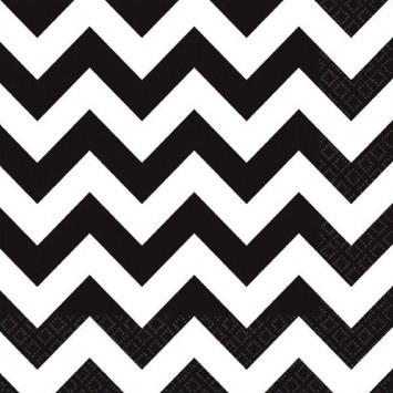 Black and White Chevron Lunch Napkins (36/pkg)