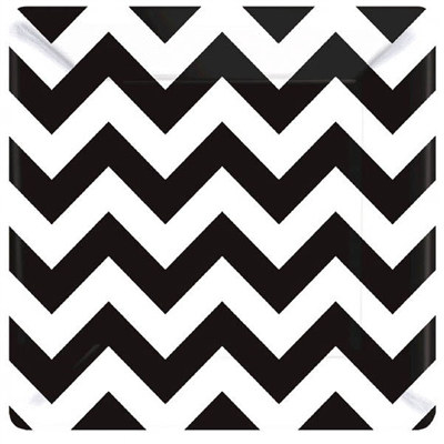 Black and White Chevron Dessert Plates (18/pkg)