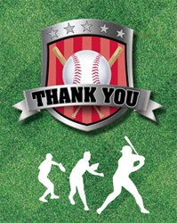 Baseball Party Thank You Cards