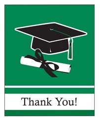 Green Congrats Grad Thank You Cards (25/pkg)