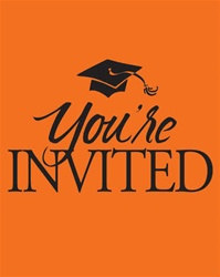 Orange Congrats Graduation Invitations (25/pkg)
