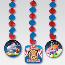 Big Top Birthday Danglers (3/pkg)