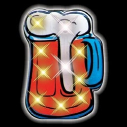 Flashing LED Beer Mug Pin (1/pkg)