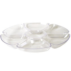 Clear Plastic Chip and Dip Tray (1/pkg)