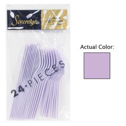 Lilac Assorted Plastic Cutlery (24/pkg)