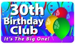 30th Birthday Club Plastic Pocket Card