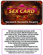 Prepaid Sex Card Pocket Cards