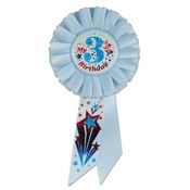 Blue My 3rd Birthday Rosette Ribbon