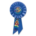 Blue My 5th Birthday Rosette Ribbon