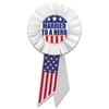 Let the world know how proud you are of your spouse with these classy and classically patriotic "Married To A Hero" rosette.