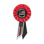 These patriotic rosettes are a fun and colorful way to show your appreciation for all they do. Measures (6-1/2) inches long by (3-1/2) inches wide with a pin on the back.