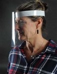 Made in USA with Transparent Light Weight Plastic Safety Visor and Comfortable Adjustable Head Band, 8.25" x 10", Clear/White. Made in the USA.  Includes 50 clear face shields in the box.