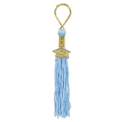 Light Blue Tassel Key Chain