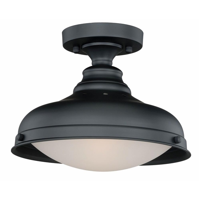 VAXCEL  Keenan 1-Light Semi-Flush Mount in Farmhouse and Dome Style