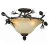 VAXCEL  Sierra 3-Light Semi-Flush Mount in Rustic and Bowl Style