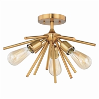 VAXCEL Estelle 3-Light Semi-Flush Mount in Mid-Century Modern and Sputnik Style