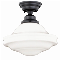 VAXCEL Huntley 1-Light Semi-Flush Mount in Farmhouse and Schoolhouse Style