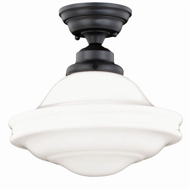 VAXCEL Huntley 1-Light Semi-Flush Mount in Farmhouse and Schoolhouse Style