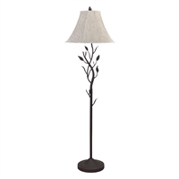 CAL Lighting Hand Forged Iron Floor Lamp- Black